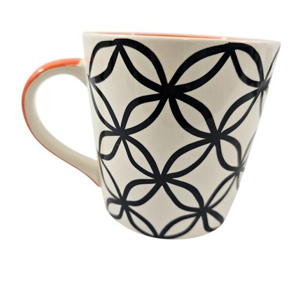 Pier 1 Imports Hand Painted Geometric Pattern 14 Oz Stoneware Mug Cup - Picture 3 of 13